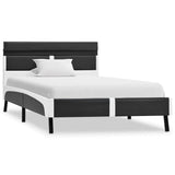 Vidaxl bedframe met led kunstleer grijs 90x200 cm