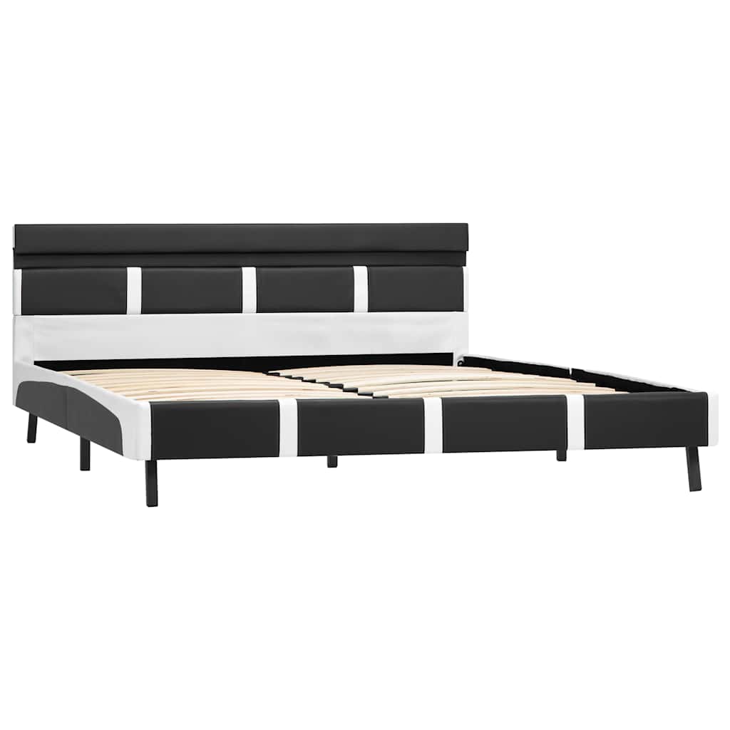 Vidaxl bedframe met led kunstleer grijs 160x200 cm