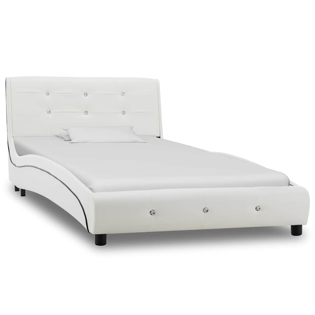 Vidaxl bedframe kunstleer wit 90x200 cm
