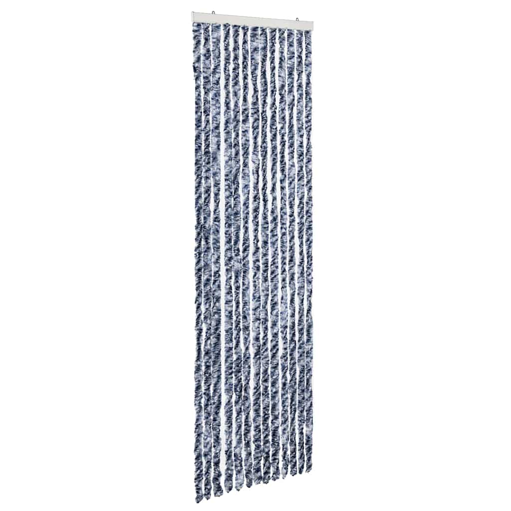 Vidaxl vliegengordijn 56x185 cm chenille blauw, wit en zilver