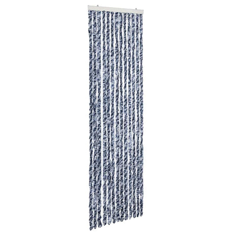 Vidaxl vliegengordijn 56x185 cm chenille blauw, wit en zilver