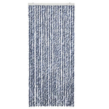 Vidaxl Fly Vorhang 90x220 cm Chenille Blau, Weiß und Silber