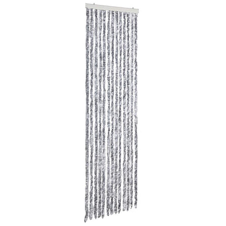 Vidaxl vliegengordijn 56x185 cm chenille wit en grijs