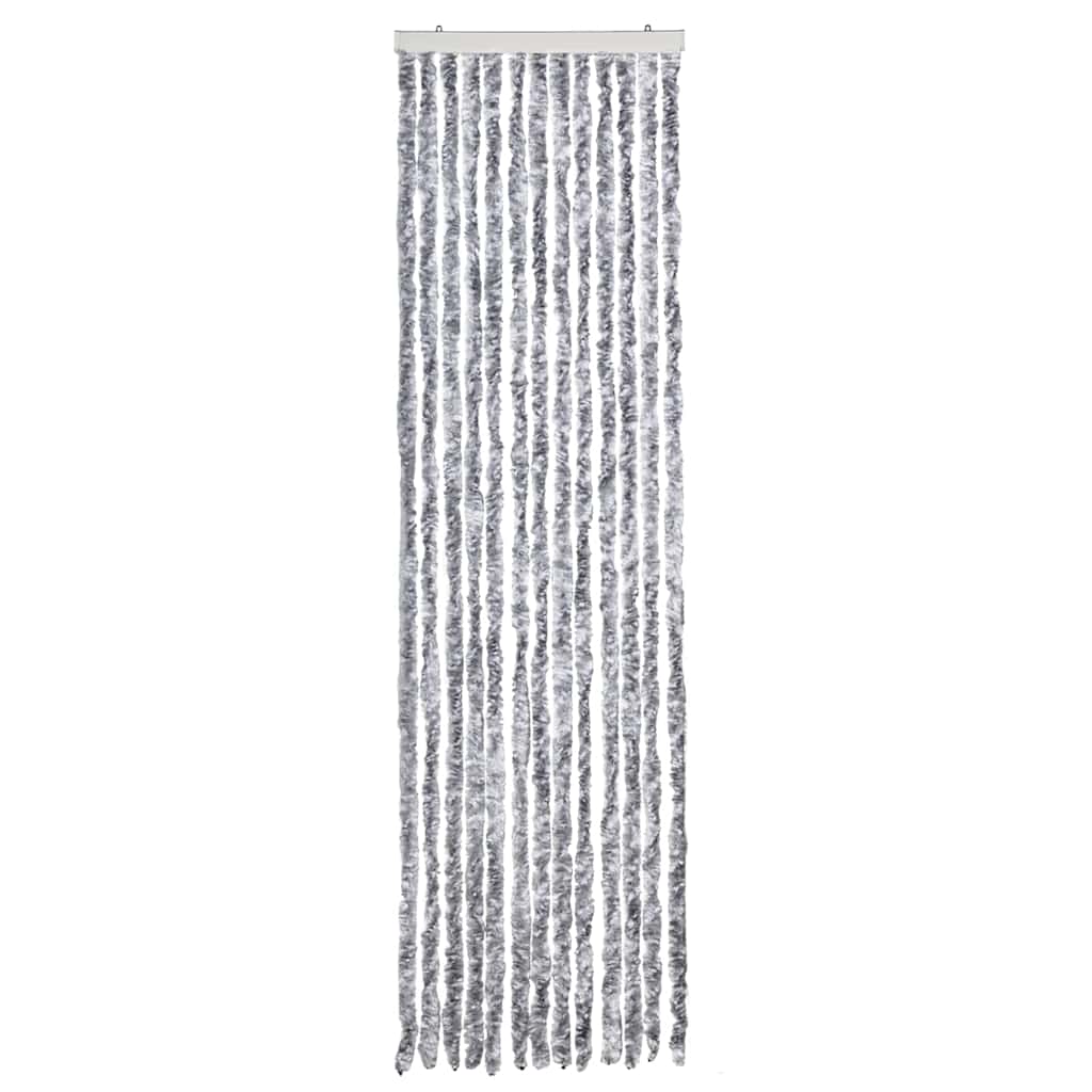 Vidaxl vliegengordijn 56x185 cm chenille wit en grijs