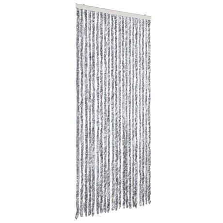 Vidaxl vliegengordijn 90x220 cm chenille wit en grijs