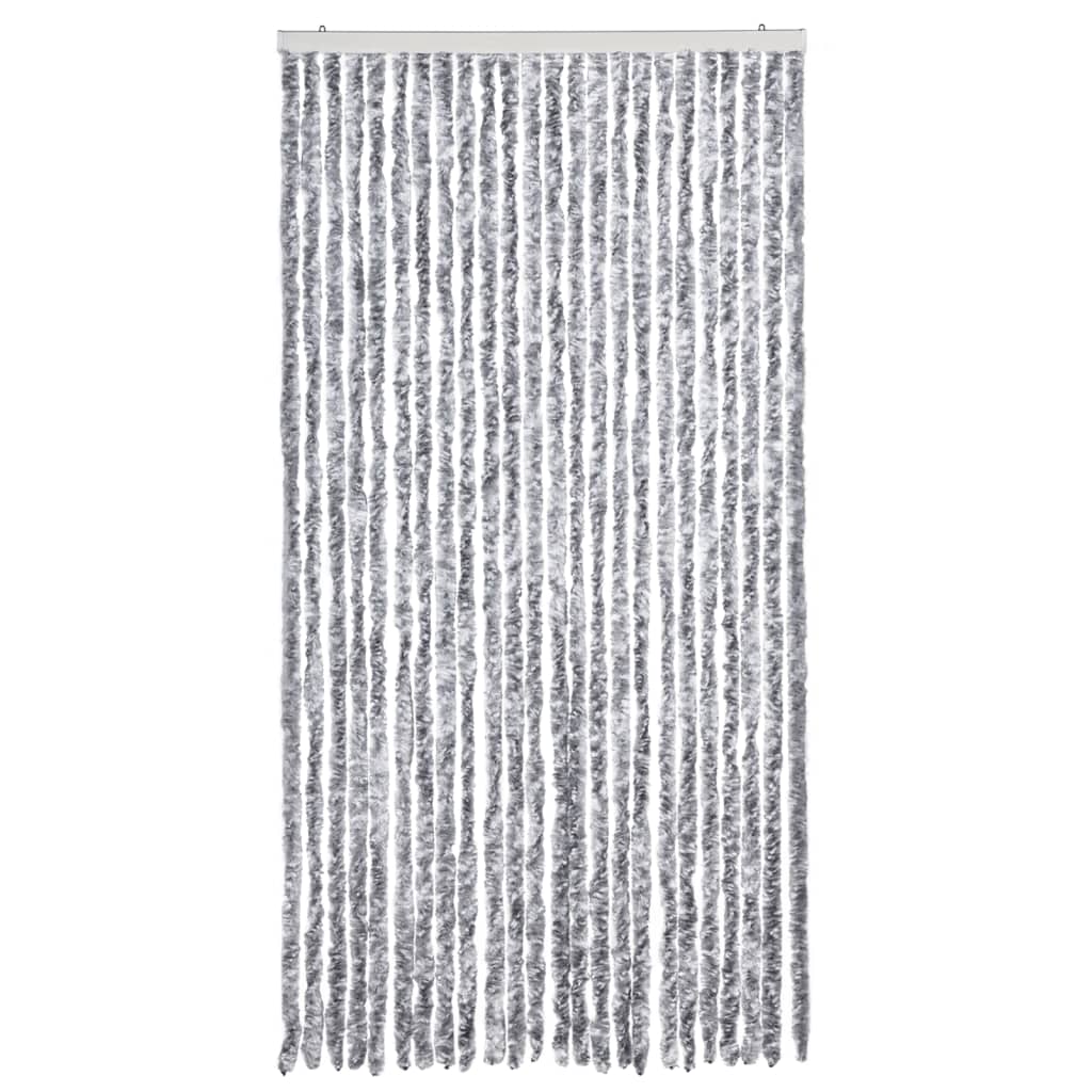 Vidaxl Fly curtain 100x220 cm Chenille white and gray