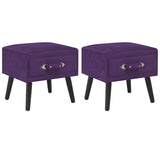 Vidaxl nachtkastjes 2 st 40x35x40 cm fluweel donkerpaars