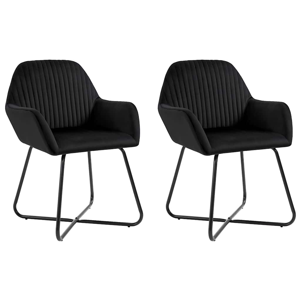 Vidaxl eetkamerstoelen 2 st fluweel zwart