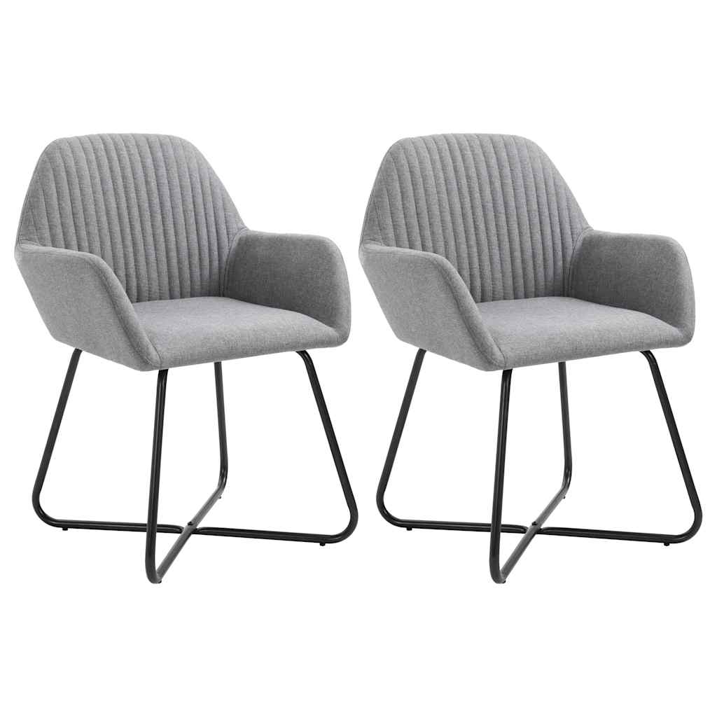 Vidaxl eetkamerstoelen 2 st stof lichtgrijs