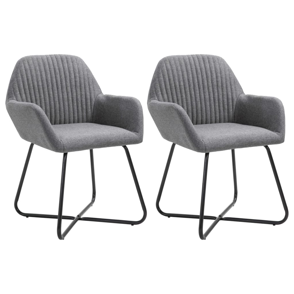 Vidaxl eetkamerstoelen 2 st stof donkergrijs