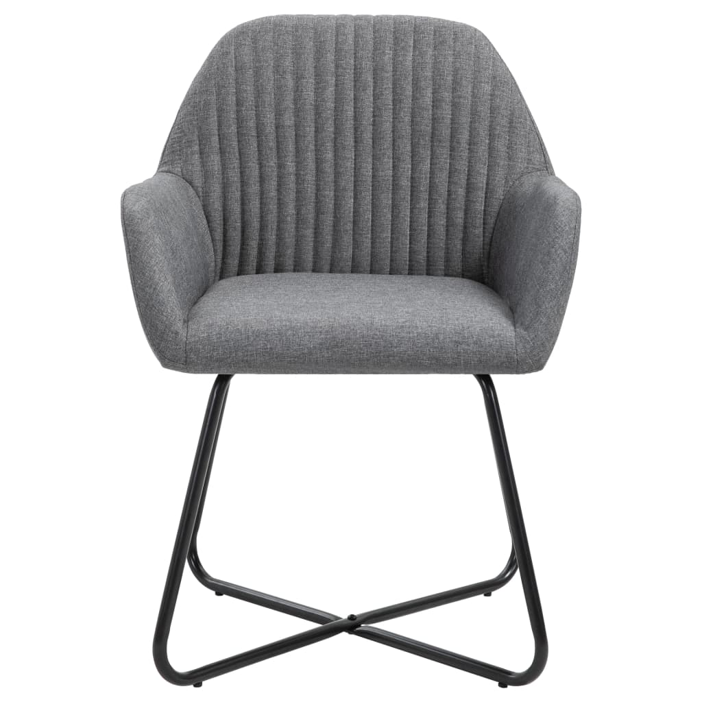 Vidaxl eetkamerstoelen 2 st stof donkergrijs