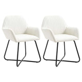 Vidaxl eetkamerstoelen 2 st stof crèmekleurig