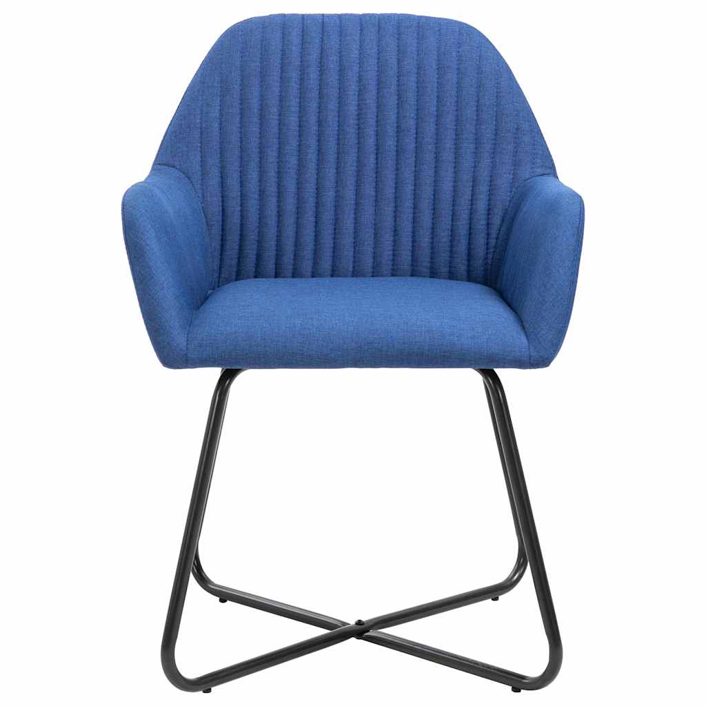 Vidaxl eetkamerstoelen 2 st stof blauw