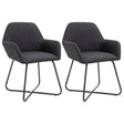 Vidaxl eetkamerstoelen 2 st stof zwart