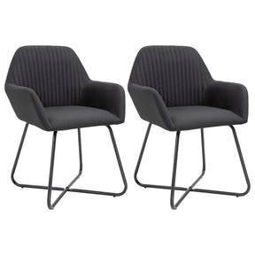 Vidaxl eetkamerstoelen 2 st stof zwart