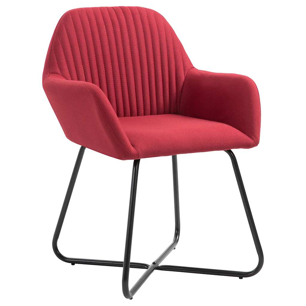 Vidaxl eetkamerstoelen 2 st stof wijnrood