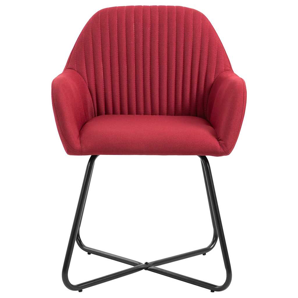 Vidaxl eetkamerstoelen 2 st stof wijnrood