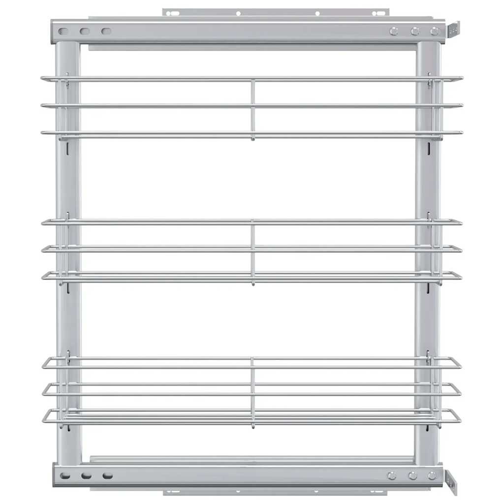 Vidaxl draadmand uittrekbaar 3-laags 47x15,5x55,5 cm zilverkleurig
