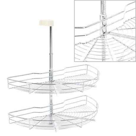 Vidaxl draadmand keuken 2-laags 180 graden 75x38x80 cm zilverkleurig