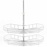 Vidaxl draadmand keuken 2-laags 270 graden 71x71x80 cm zilverkleurig