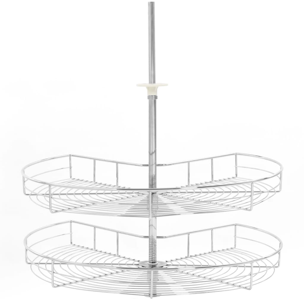 Vidaxl Wire Basket Kitchen 2-Layer 270 degrees 71x71x80 cm silver colored