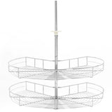 Vidaxl Wire Basket Kitchen 2-Layer 270 degrees 71x71x80 cm silver colored