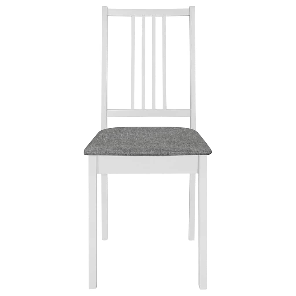 Vidaxl eetkamerstoelen met kussens 6 st massief hout wit