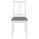 Vidaxl eetkamerstoelen met kussens 6 st massief hout wit