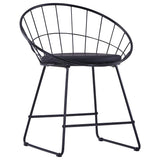 Vidaxl eetkamerstoelen met kunstleren zittingen 4 st staal zwart