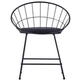 Vidaxl eetkamerstoelen met kunstleren zittingen 6 st staal zwart