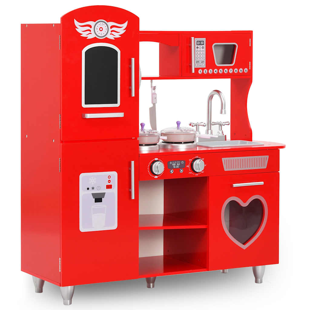 Vidaxl Children's Play Kitchen 84x31x89 CM MDF Red