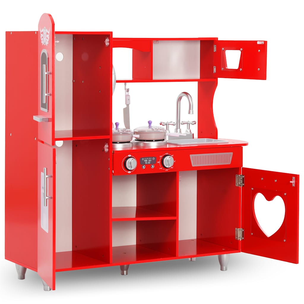 Vidaxl Children's Play Kitchen 84x31x89 CM MDF Red