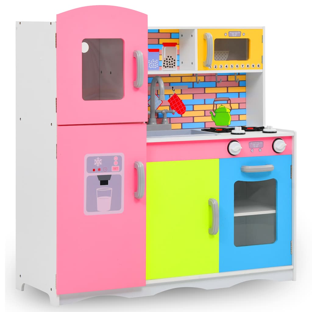 Vidaxl Children's Play Kitchen 80x30x85 cm MDF multi -rozložený