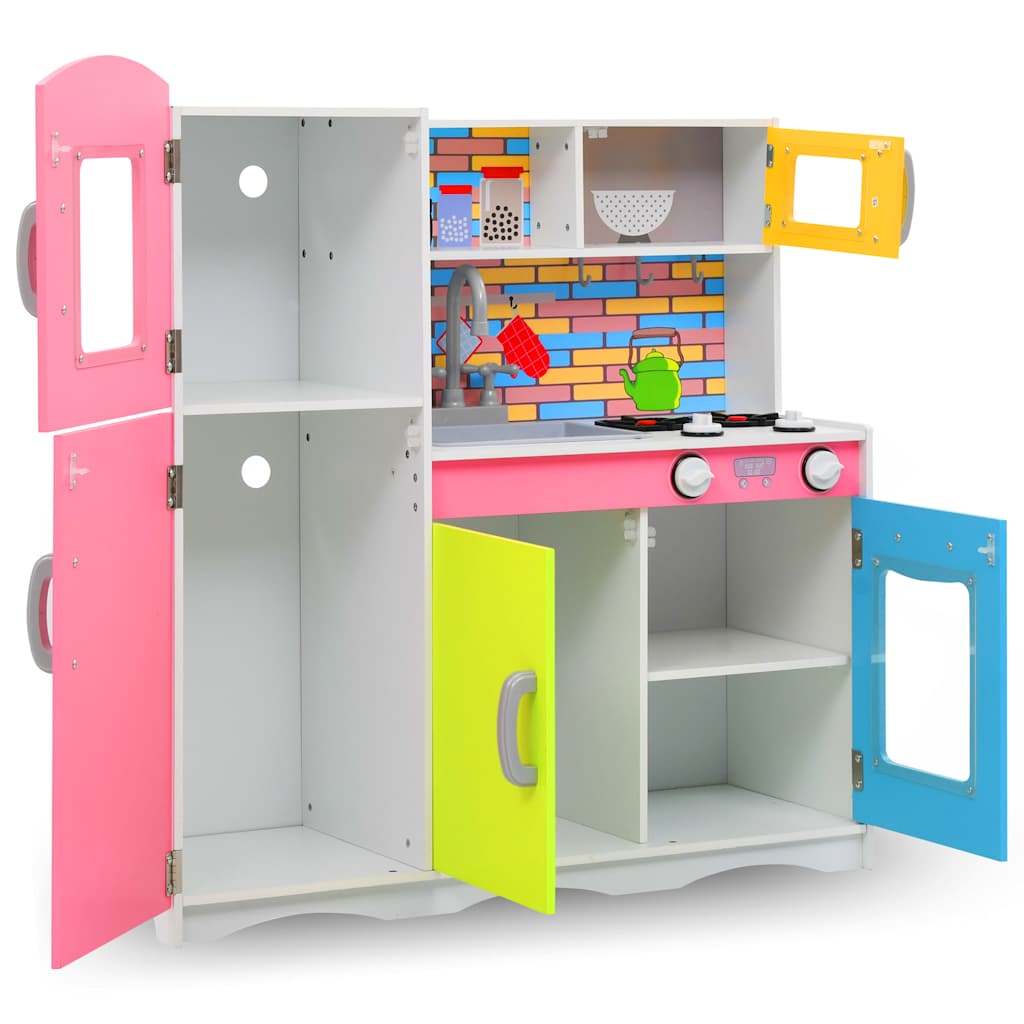 Vidaxl Kinderspielküche 80x30x85 CM MDF Multi -Colored