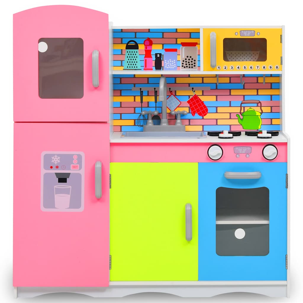 Vidaxl Children's Play Kitchen 80x30x85 cm MDF Multi -colorato