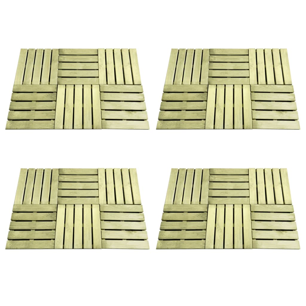 Vidaxl 24 ST Terrace Tiles 50x50 cm de madera verde