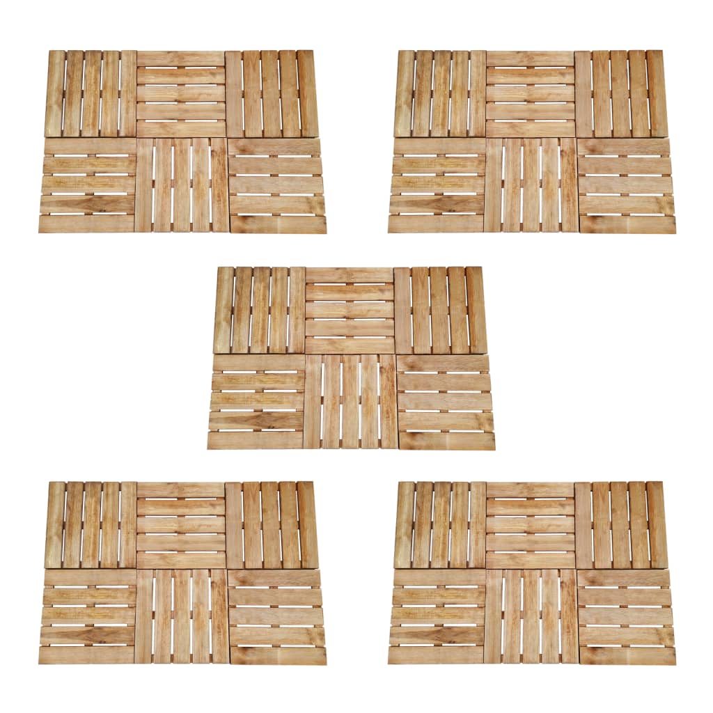 Vidaxl 30 stz Terrass Fliesen 50x50 cm Holzbrong