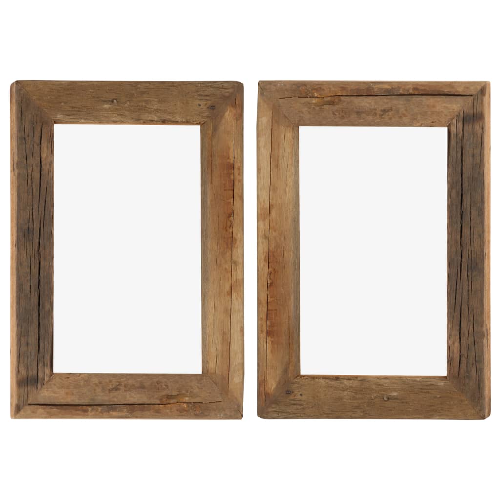 Vidaxl -Fotorahmen 2 PCs 30x40 cm Festes Recyclingholz und Glas