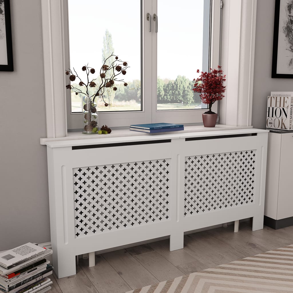 Vidaxl Radiatorom Construction 172x19x81.5 cm MDF bianco