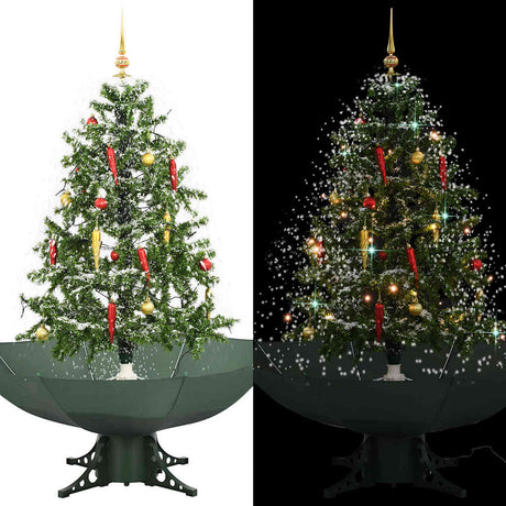 Vidaxl kerstboom sneeuwend met paraplubasis 140 cm groen