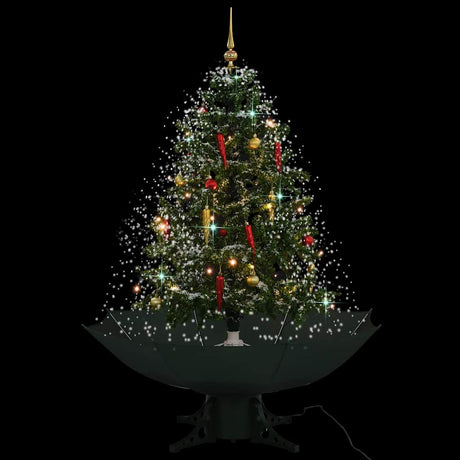 Vidaxl kerstboom sneeuwend met paraplubasis 140 cm groen