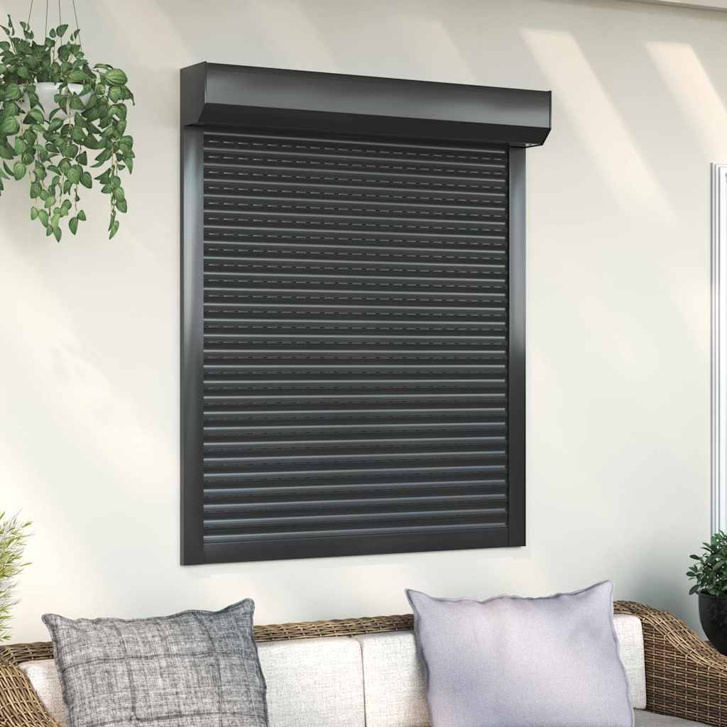 Vidaxl Roller Shutter 100x120 cm Aluminium -Anthrazit -ausgelöst