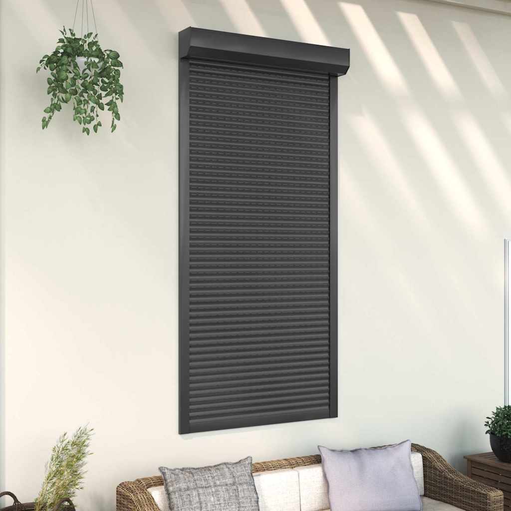 Vidaxl Roller Shutter 100x210 cm Aluminium -Anthrazit -ausgelöst