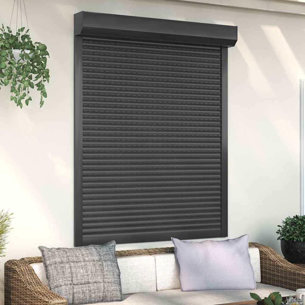 Vidaxl Roller Shutter 120x150 cm Aluminium -Anthrazit -ausgelöst