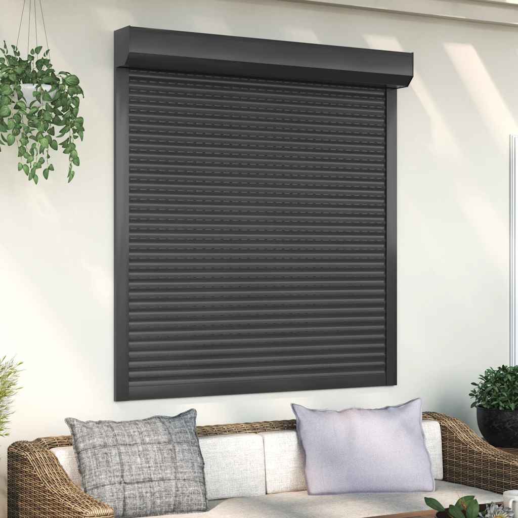 Vidaxl Roller Shutter 130x140 cm Aluminium Antracit -farvet