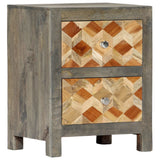 Vidaxl nachtkastje 40x30x50 cm massief mangohout grijs