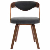 Vidaxl eetkamerstoelen 2 st gebogen hout en stof donkergrijs