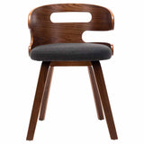 Vidaxl eetkamerstoelen 2 st gebogen hout en stof donkergrijs
