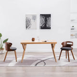 Vidaxl eetkamerstoelen 2 st gebogen hout en stof donkergrijs