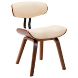Vidaxl eetkamerstoelen 2 st gebogen hout en kunstleer crèmekleurig